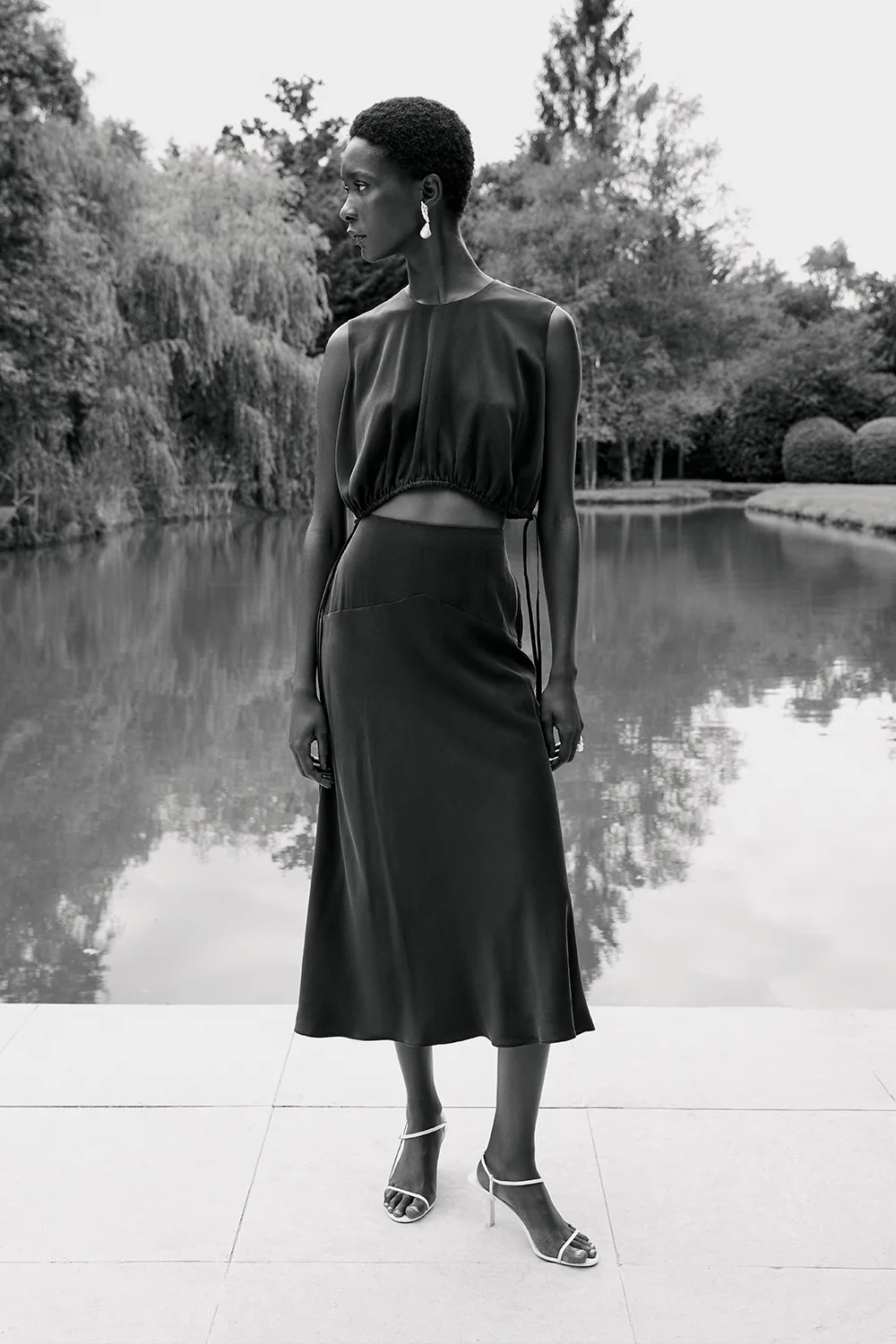 Clover Skirt Sand Washed Silk Black - Image 3